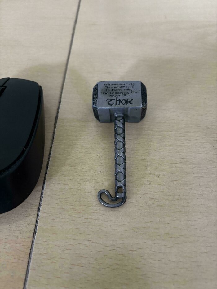 Found A Thor’s Hammer At Workdesk I Booked