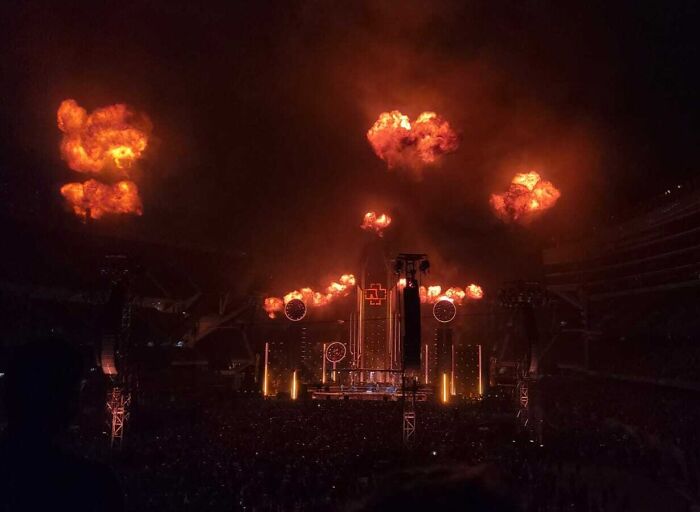 This Is A Completely Unedited Photo My Wife Took Last Night At The Rammstein Concert