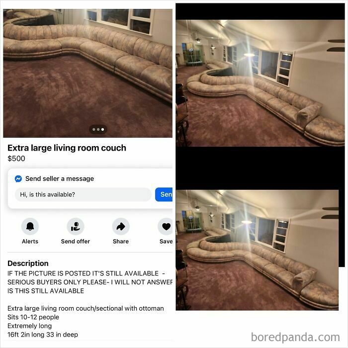 Extra large living room sectional couch seating 10-12 people on Facebook Marketplace
