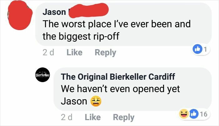 Online comment calling a venue worst and rip-off, venue replies it hasn't opened yet
