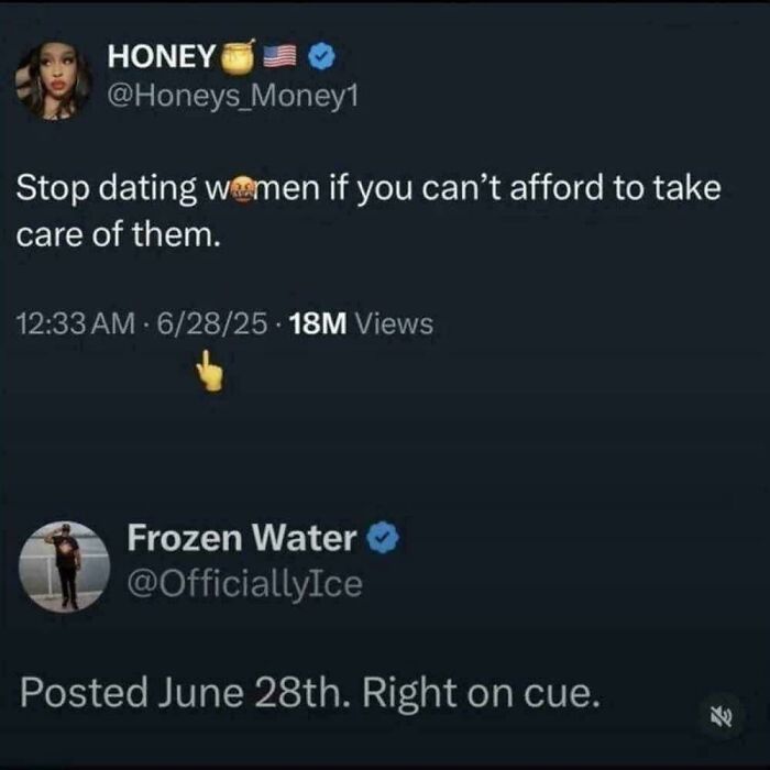 Tweet advising to stop dating women if you can't afford to take care of them