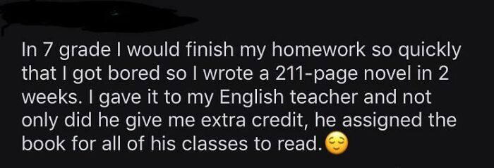 Seventh grade student writes 211-page novel for extra credit and class reading