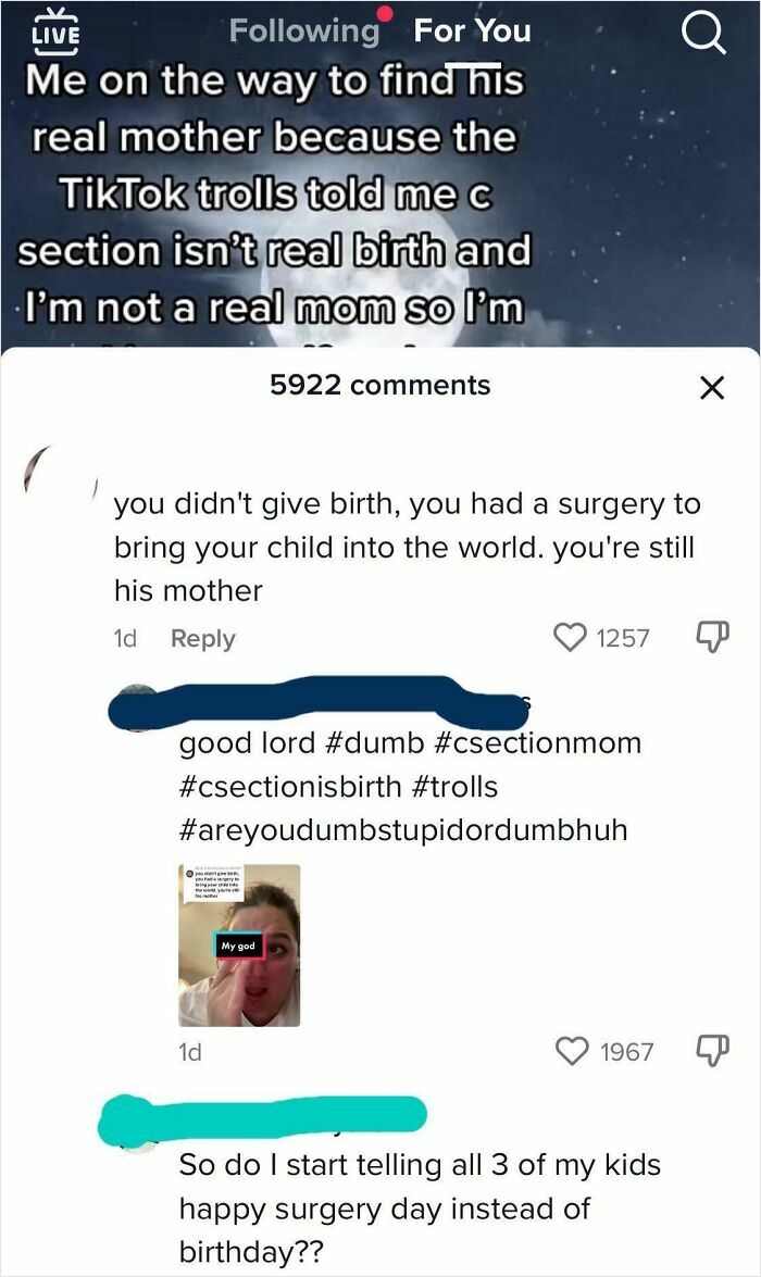“You Didn’t Give Birth, You Had Surgery To Bring Your Child Into The World”