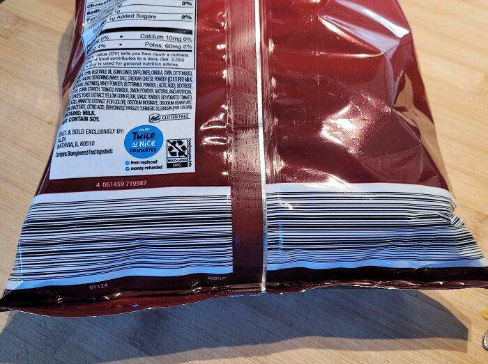 Snack bag with resealable zip lock as smart packaging improvement