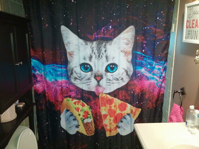 The Shower Curtain My Brother Put Up Is Nothing Short Of Breathtaking