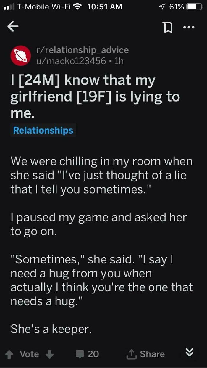 Relationship Reddit post about honest love and emotional support
