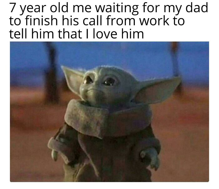 Image of Baby Yoda waiting patiently, representing love and childhood innocence