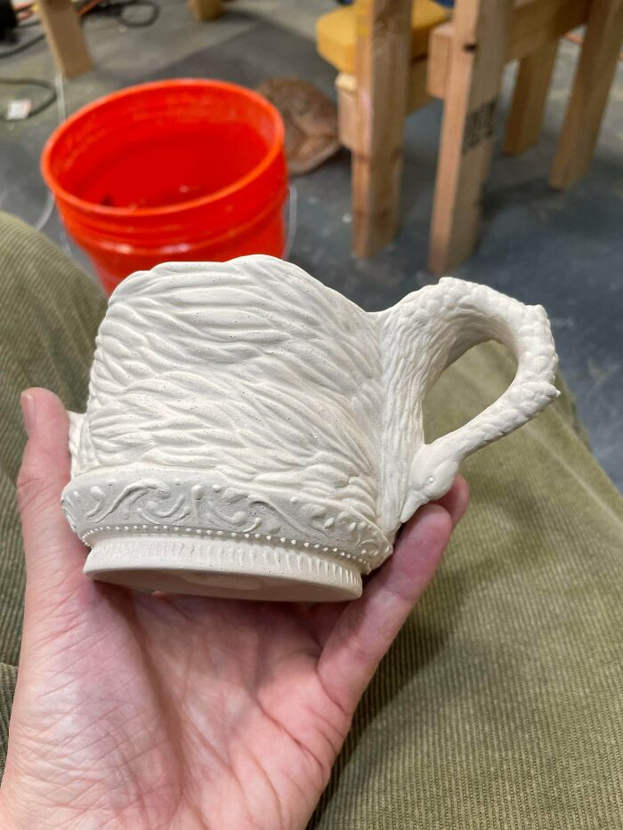 Carved A Swan Cup For My Wife