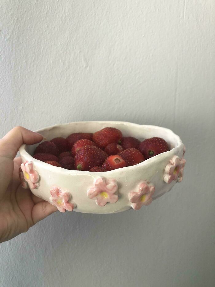 This Is My Ceramic Bowl. Yesterday, My Mom Saw Me And Said, “Are You Eating From That Ugly Bowl Again?”