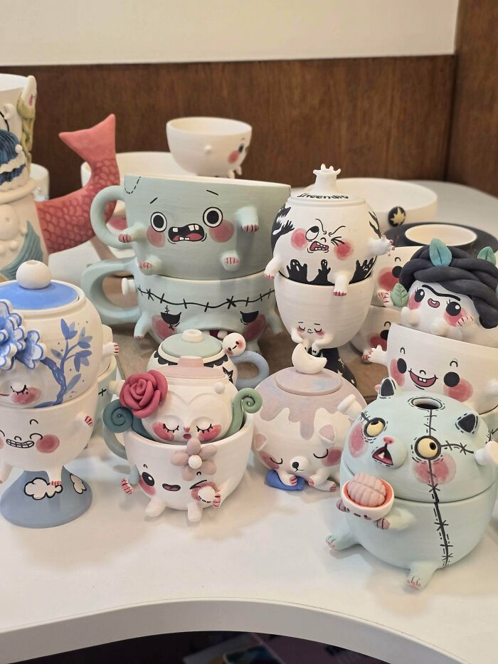 My Latest Pieces, All Ready For The Glaze Fire