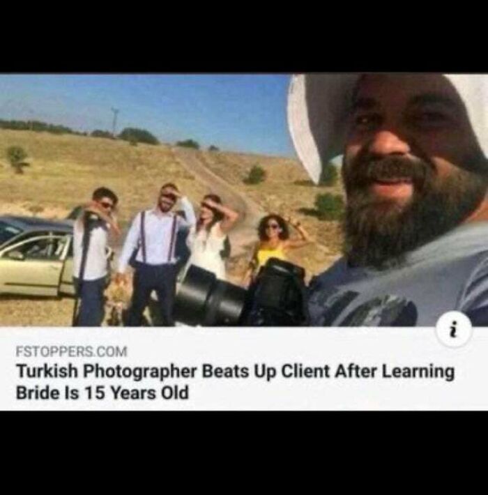 Turkish photographer protects a 15-year-old bride by confronting client outdoors