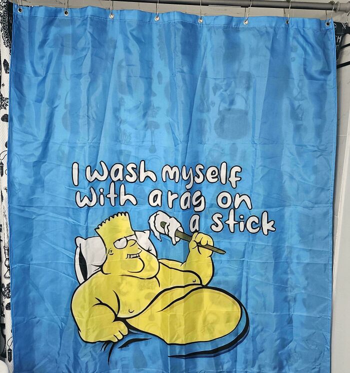 I Got This Custom Simpsons Shower Curtain So I Could Shave My Shoulders In Private