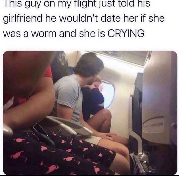Random memes funny flight conversation about girlfriend crying on airplane