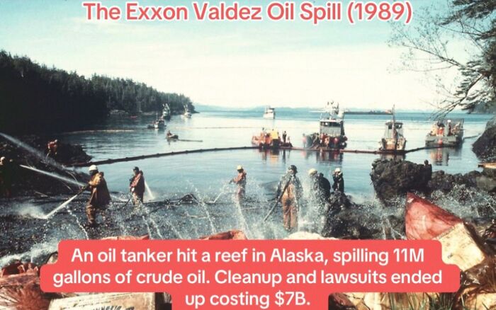 Exxon Valdez oil spill in Alaska leaked 11M gallons of crude oil, huge environmental disaster