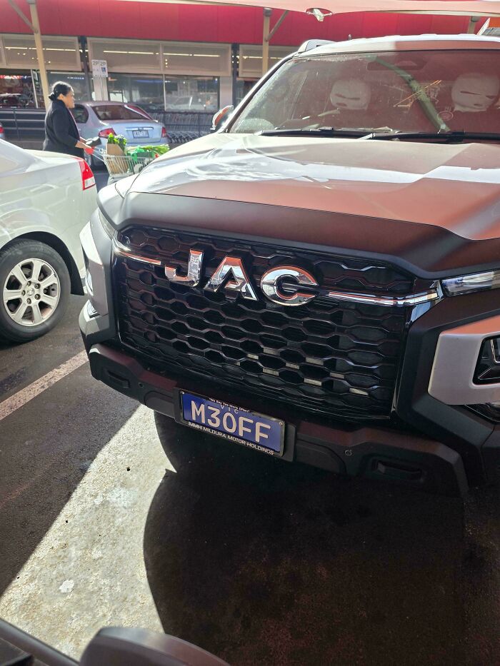 A close-up of a JAC vehicle grille and badge, representing interesting posts for an Aussie audience.