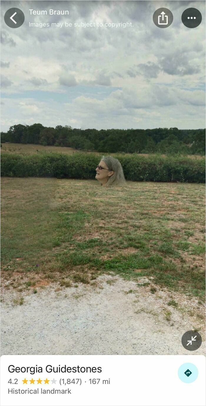 Woman's head appears to float on ground in Google Maps shenanigan
