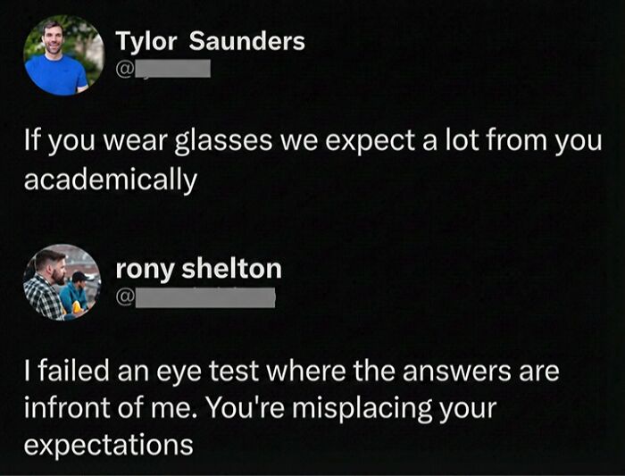 Savage tweet about glasses and academic expectations upstages the post
