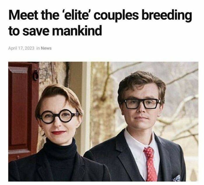 Elite couple posing to save mankind in news feature