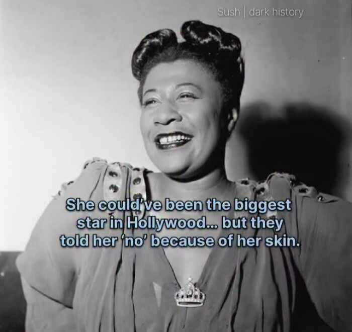 Black and white photo of a woman denied Hollywood stardom due to her skin color, historical facts image