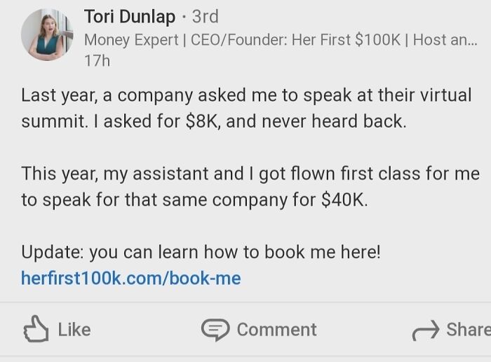 Quote about virtual summit speaking fee increase and booking information