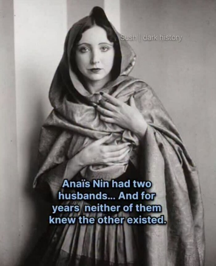 Vintage portrait of Anaïs Nin who secretly had two husbands