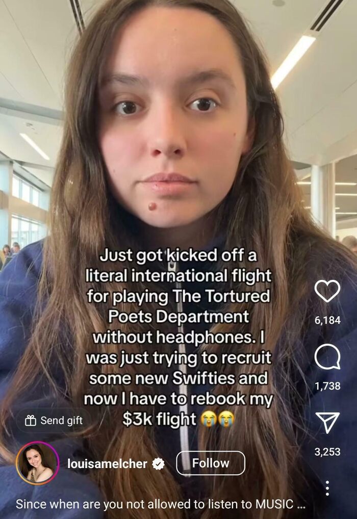 Woman explains getting kicked off flight for playing music without headphones
