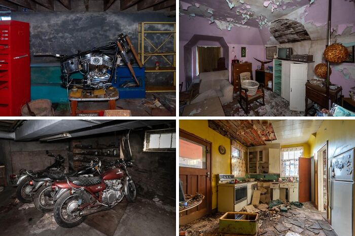 Cluttered and decayed basement room inside $14-million abandoned mansion