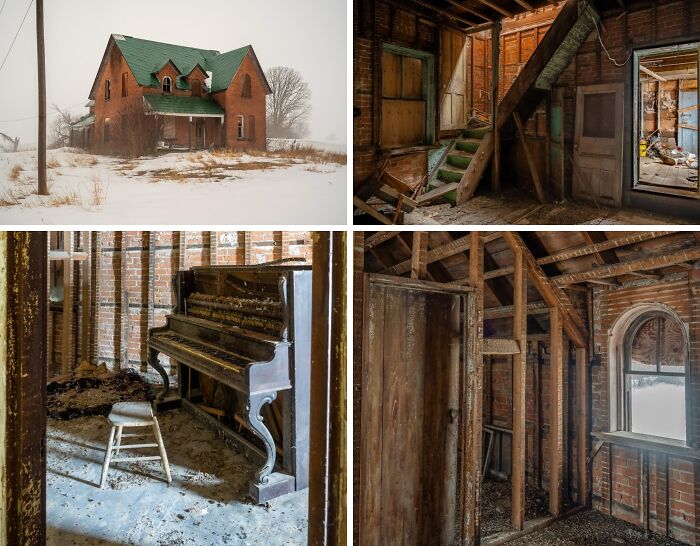 Exterior and interior rooms of $14 million abandoned mansion with broken walls and graffiti