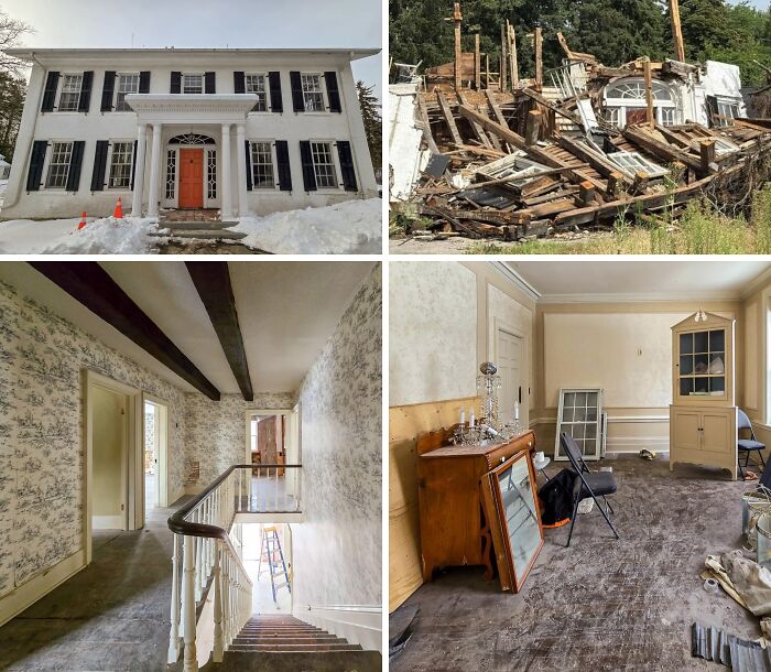 Exterior and interior gym and pool facilities in $14 million abandoned mansion