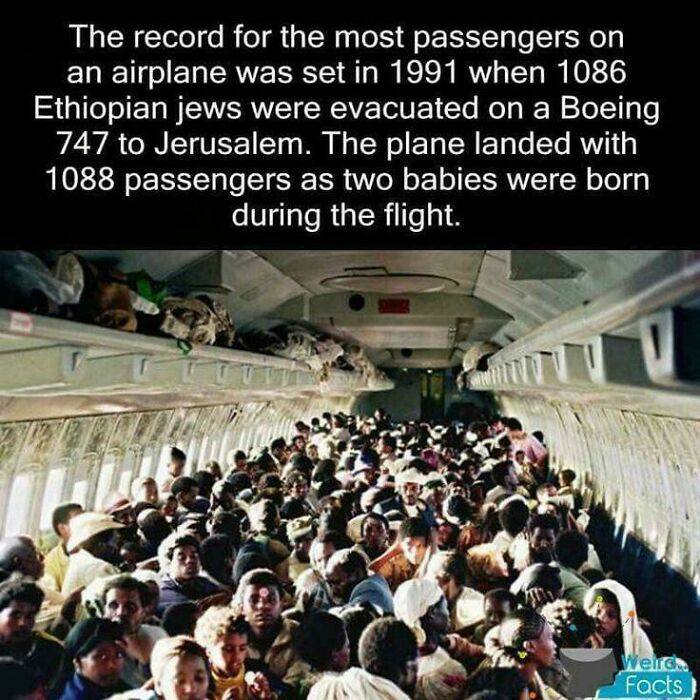 Uplifting posts: A plane full of Ethiopian Jews evacuated to Jerusalem, setting a record for passengers and new births.