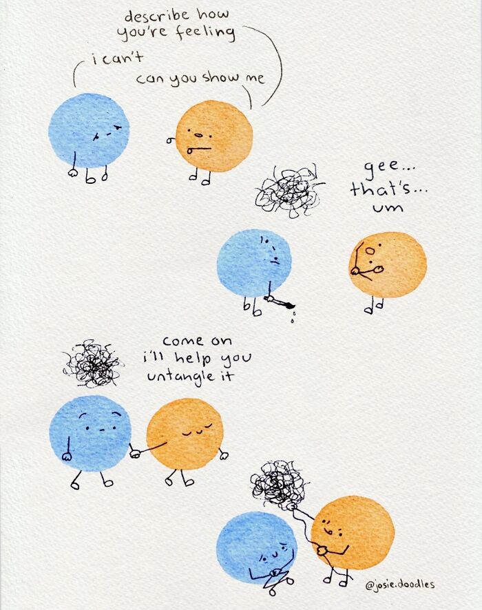 Artist Turns Tiny Watercolor Doodles Into Gentle Comics About Love, Anxiety, And Everyday Life-Interview