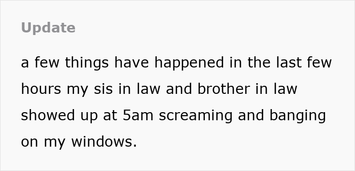 SIL Can't Take Infertile Couple's Whining Anymore, Snubs Them As They Show Up At 5 AM To Harass Her SIL Can't Take Infertile Couple's Whining Anymore, Snubs Them As They Show Up At 5 AM To Harass Her