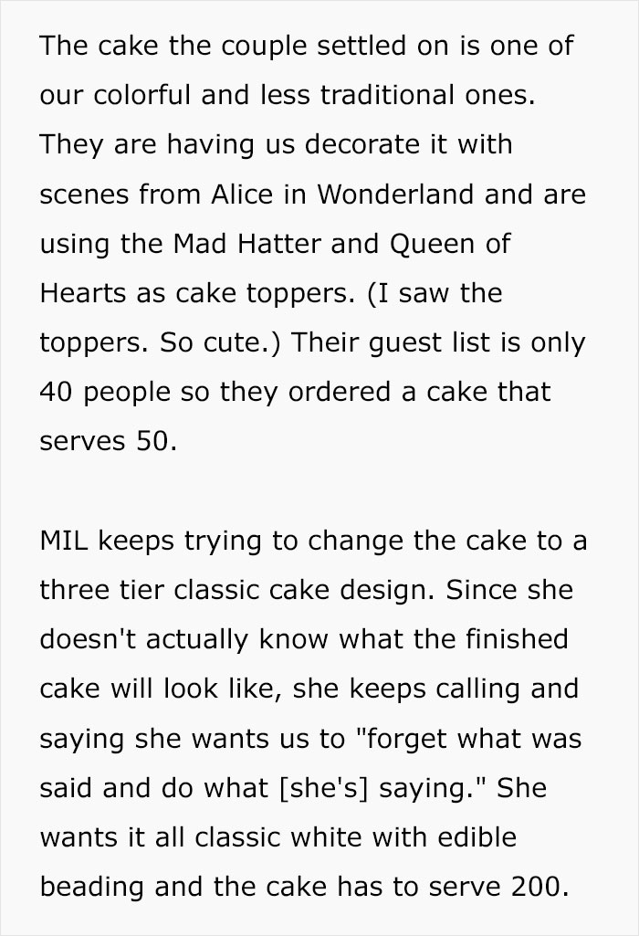 Details on colorful Alice in Wonderland inspired wedding cake design with mother-in-law wanting a classic white cake Details on colorful Alice in Wonderland inspired wedding cake design with mother-in-law wanting a classic white cake