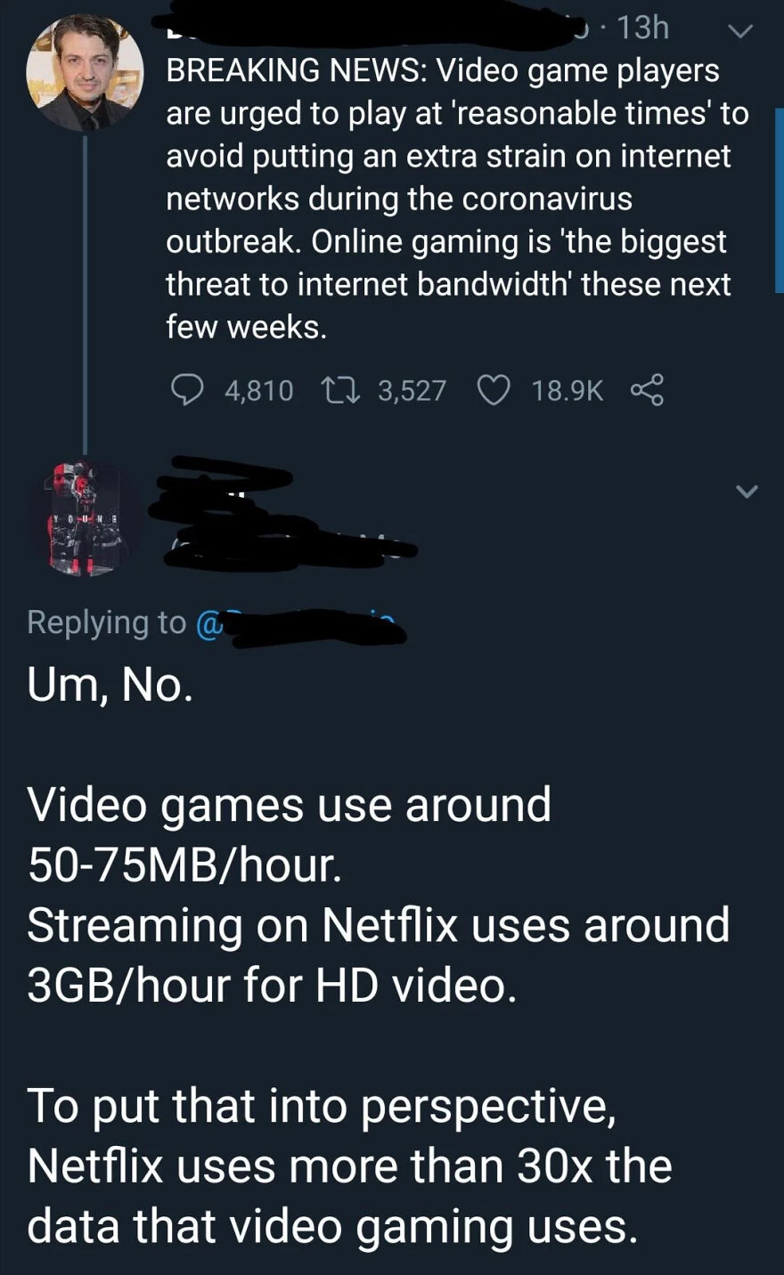 A Twitter post about video games straining internet bandwidth is fact-checked, showing how liars get caught and face the consequences.
