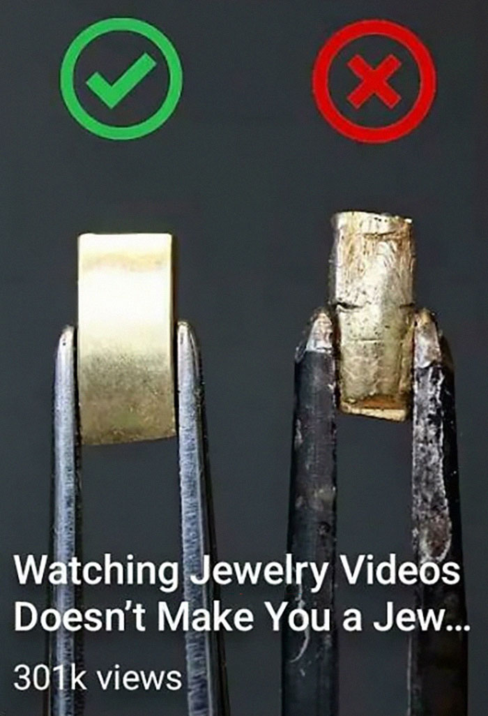 Two metal bars with checkmark and X symbols illustrate a joke about premature truncation of sentences.