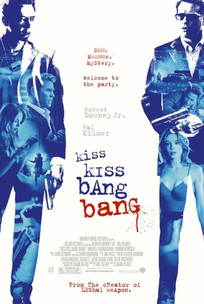Kiss Kiss Bang Bang movie poster with Robert Downey Jr. and Val Kilmer