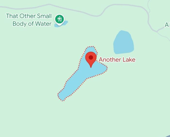 Map showing lake named Another Lake and nearby small bodies of water