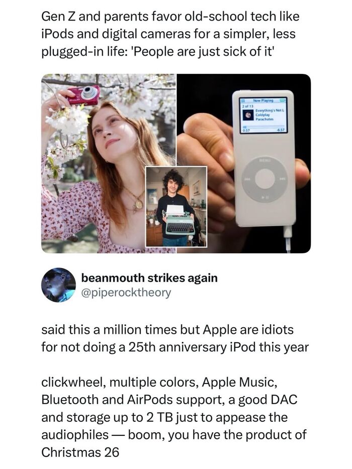 Gen Z using old-school iPods and digital cameras for simplicity