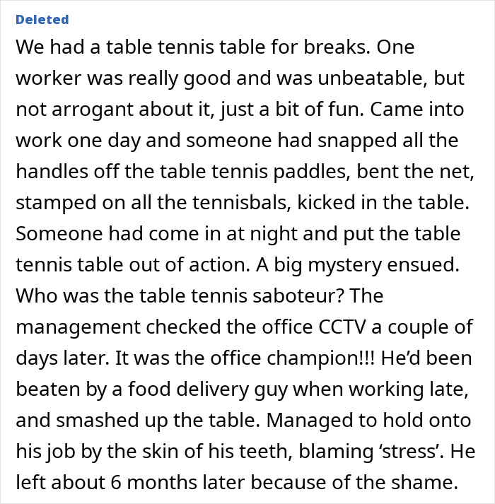Office drama story of table tennis sabotage by office champion