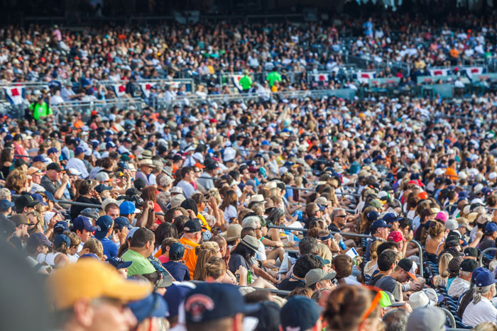 Large crowd at stadium event showing arrogant people gathered