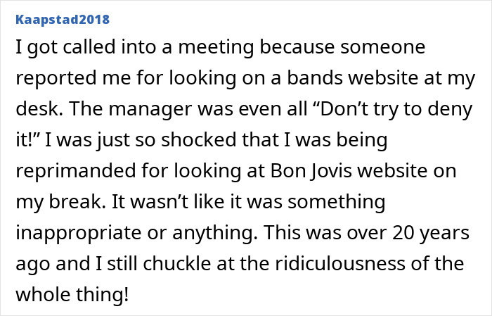 Work drama of being reprimanded for browsing band website during break