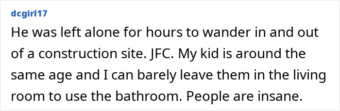 Comment reflecting concern on missing child case