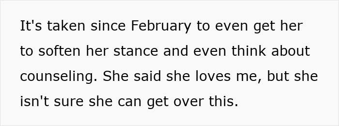 Text about wife unsure if she can get over husband's paternity test demand Text about wife unsure if she can get over husband's paternity test demand