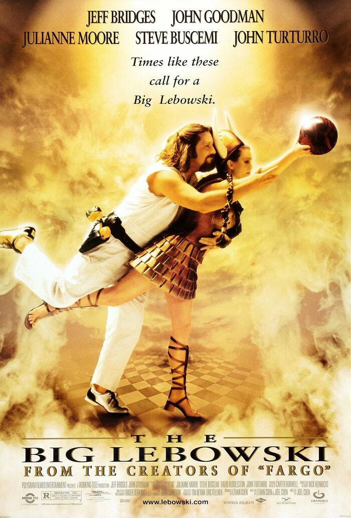 The Big Lebowski movie poster with Jeff Bridges bowling