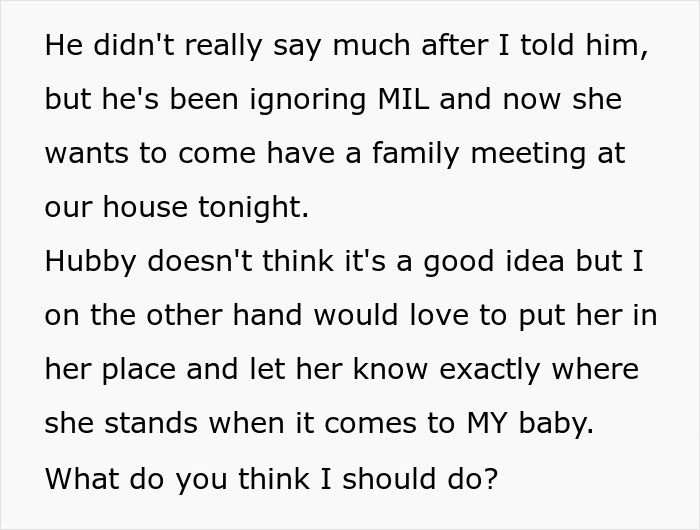 Text on a screen from a reddit post discussing a grandchild's circumcision and a MIL wanting to adopt him.