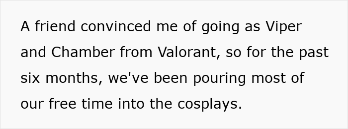 Text about preparing Viper and Chamber cosplay from Valorant over six months Text about preparing Viper and Chamber cosplay from Valorant over six months