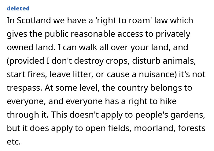 Scotland right to roam law allows access to private land