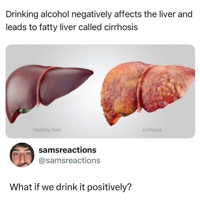 Comparison of healthy liver and cirrhosis showing effects of alcohol on liver health