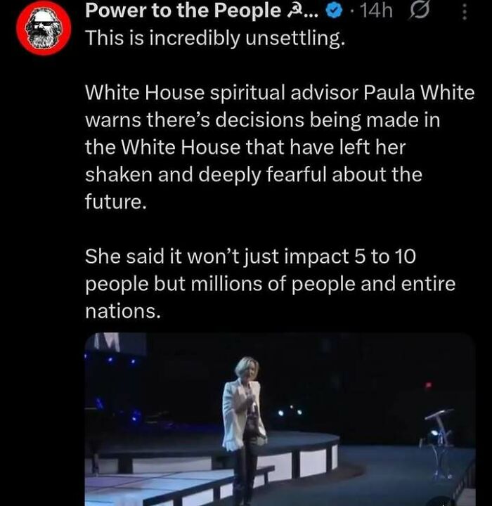 Tweet about White House advisor warning of impactful decisions affecting millions