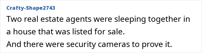 Office drama story of real estate agents caught sleeping in a house listed for sale
